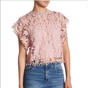 Pink lace crop too